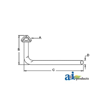 A & I Products Exhaust Pipe 29" x3" x2" A-522584M92